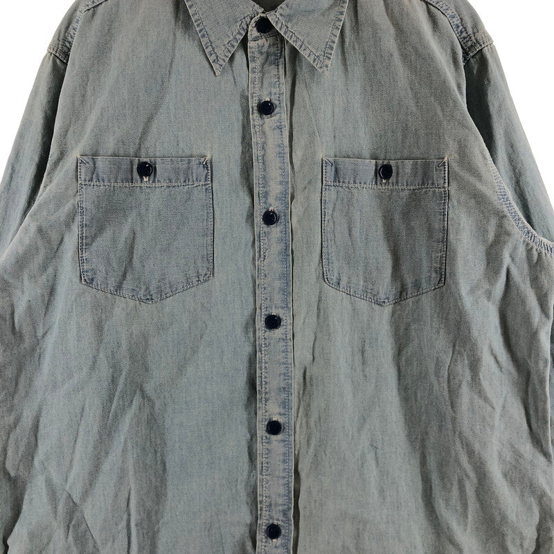 【中古品】【メンズ】 HOUSTON 41092 CHAMBRAY SHIRT ヒューストン USAコットン シャンブレー 長袖ワークシャツ 147-260703-sm-03-otoh カラー：ヴィンテージウォッシュ 万代Net店