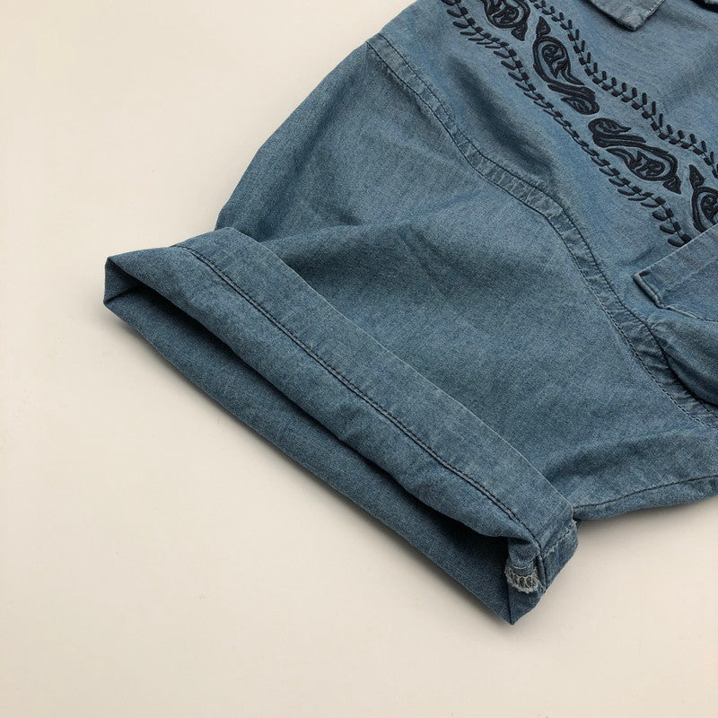 【中古品】【メンズ】 HOUSTON 41216 CHAMBRAY EMB CUBA SHIRT ヒューストン シャンブレー刺繍キューバシャツ 147-260703-sm-02-otoh カラー：ブリーチ 万代Net店