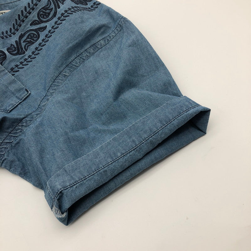 【中古品】【メンズ】 HOUSTON 41216 CHAMBRAY EMB CUBA SHIRT ヒューストン シャンブレー刺繍キューバシャツ 147-260703-sm-02-otoh カラー：ブリーチ 万代Net店