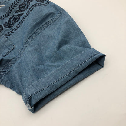 【中古品】【メンズ】 HOUSTON 41216 CHAMBRAY EMB CUBA SHIRT ヒューストン シャンブレー刺繍キューバシャツ 147-260703-sm-02-otoh カラー：ブリーチ 万代Net店