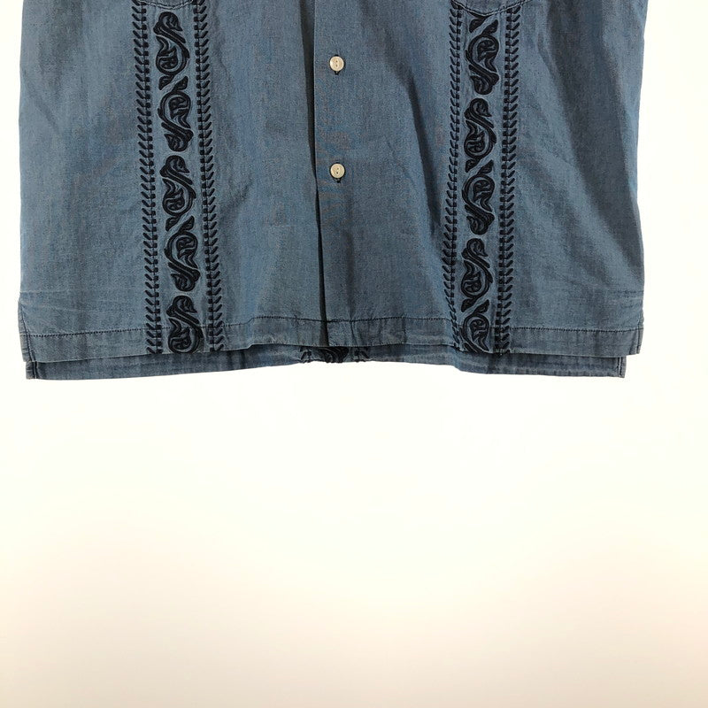 【中古品】【メンズ】 HOUSTON 41216 CHAMBRAY EMB CUBA SHIRT ヒューストン シャンブレー刺繍キューバシャツ 147-260703-sm-02-otoh カラー：ブリーチ 万代Net店