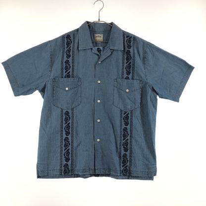【中古品】【メンズ】 HOUSTON 41216 CHAMBRAY EMB CUBA SHIRT ヒューストン シャンブレー刺繍キューバシャツ 147-260703-sm-02-otoh カラー：ブリーチ 万代Net店