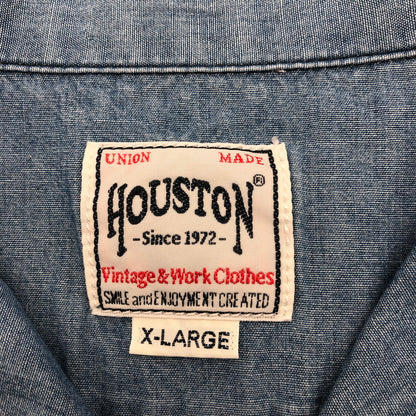 【中古品】【メンズ】 HOUSTON 41216 CHAMBRAY EMB CUBA SHIRT ヒューストン シャンブレー刺繍キューバシャツ 147-260703-sm-02-otoh カラー：ブリーチ 万代Net店