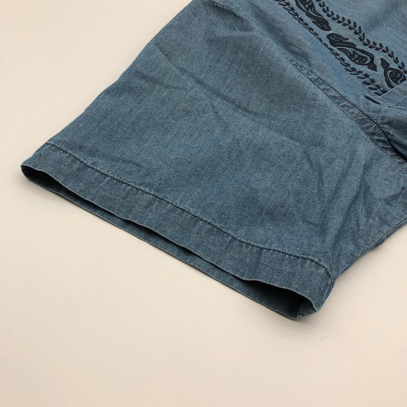 【中古品】【メンズ】 HOUSTON 41216 CHAMBRAY EMB CUBA SHIRT ヒューストン シャンブレー刺繍キューバシャツ 147-260703-sm-02-otoh カラー：ブリーチ 万代Net店