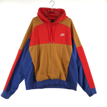 【中古品】【メンズ】 NIKE CU4382-673 ナイキ カラーブロック プルオーバーパーカー 147-260723-sm-01-otoh サイズ：XL カラー：レッド キャメル 万代Net店