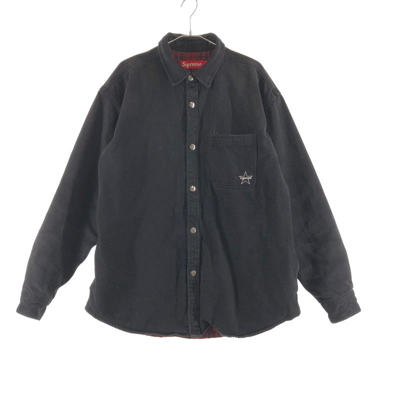 【中古品】【メンズ】 SUPREME QUITED LINED DENIM SNAP SHIRT BLACK シュプリーム キルティド ラインド デニム スナップ シャツ ジャケット 149-260710-sm-01-otoh カラー：ブラック 万代Net店