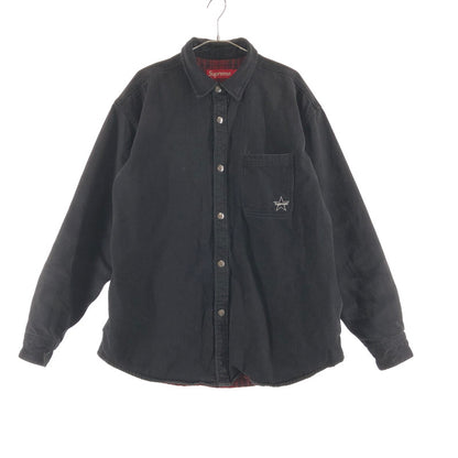 【中古品】【メンズ】 SUPREME QUITED LINED DENIM SNAP SHIRT BLACK シュプリーム キルティド ラインド デニム スナップ シャツ ジャケット 149-260710-sm-01-otoh カラー：ブラック 万代Net店