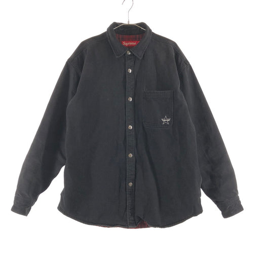 【中古品】【メンズ】 SUPREME QUITED LINED DENIM SNAP SHIRT BLACK シュプリーム キルティド ラインド デニム スナップ シャツ ジャケット 149-260710-sm-01-otoh カラー：ブラック 万代Net店