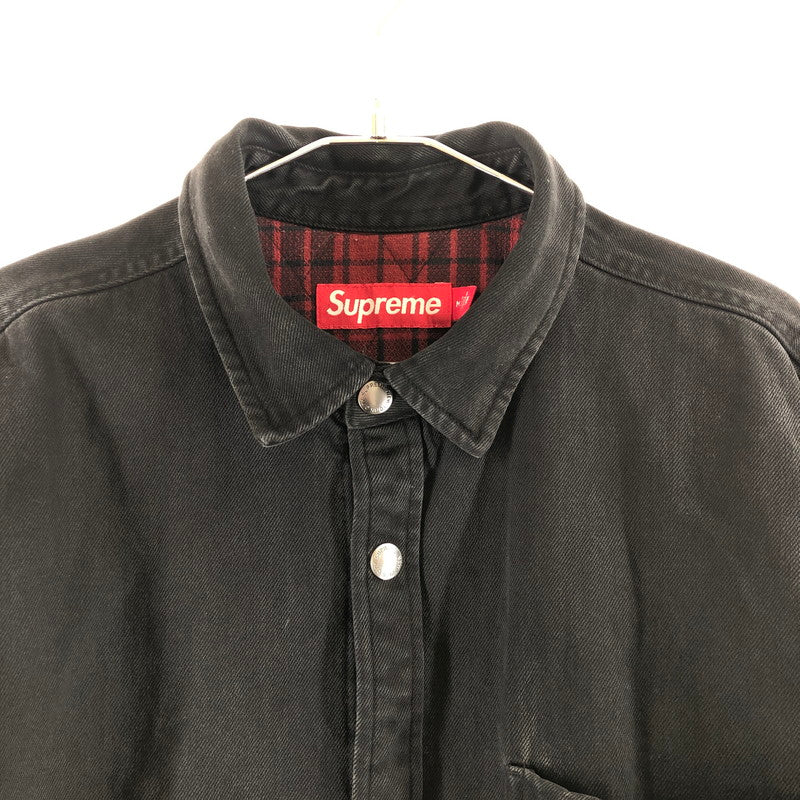 【中古品】【メンズ】 SUPREME QUITED LINED DENIM SNAP SHIRT BLACK シュプリーム キルティド ラインド デニム スナップ シャツ ジャケット 149-260710-sm-01-otoh カラー：ブラック 万代Net店