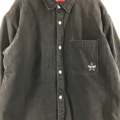 【中古品】【メンズ】 SUPREME QUITED LINED DENIM SNAP SHIRT BLACK シュプリーム キルティド ラインド デニム スナップ シャツ ジャケット 149-260710-sm-01-otoh カラー：ブラック 万代Net店