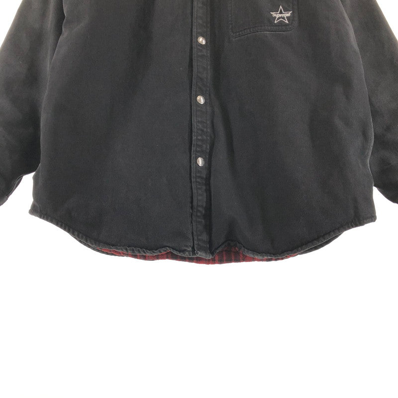 【中古品】【メンズ】 SUPREME QUITED LINED DENIM SNAP SHIRT BLACK シュプリーム キルティド ラインド デニム スナップ シャツ ジャケット 149-260710-sm-01-otoh カラー：ブラック 万代Net店