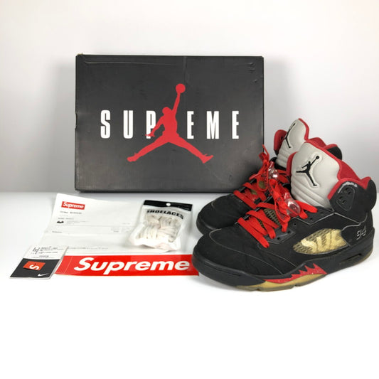 【中古品】【メンズ】 NIKE SUPREME 824371-001 AIR JORDAN 5 RETRO BLACK シュプリームとナイキ コラボ スニーカー 靴 160-260710-sm-06-otoh カラー：ブラック 万代Net店
