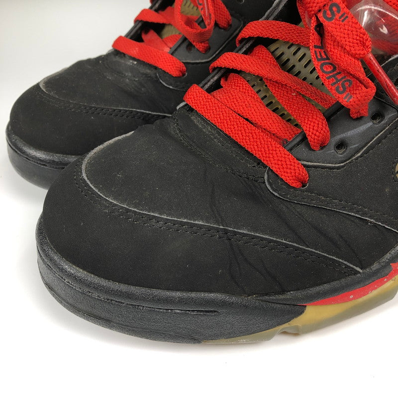 【中古品】【メンズ】 NIKE SUPREME 824371-001 AIR JORDAN 5 RETRO BLACK シュプリームとナイキ コラボ スニーカー 靴 160-260710-sm-06-otoh カラー：ブラック 万代Net店