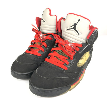 【中古品】【メンズ】 NIKE SUPREME 824371-001 AIR JORDAN 5 RETRO BLACK シュプリームとナイキ コラボ スニーカー 靴 160-260710-sm-06-otoh カラー：ブラック 万代Net店
