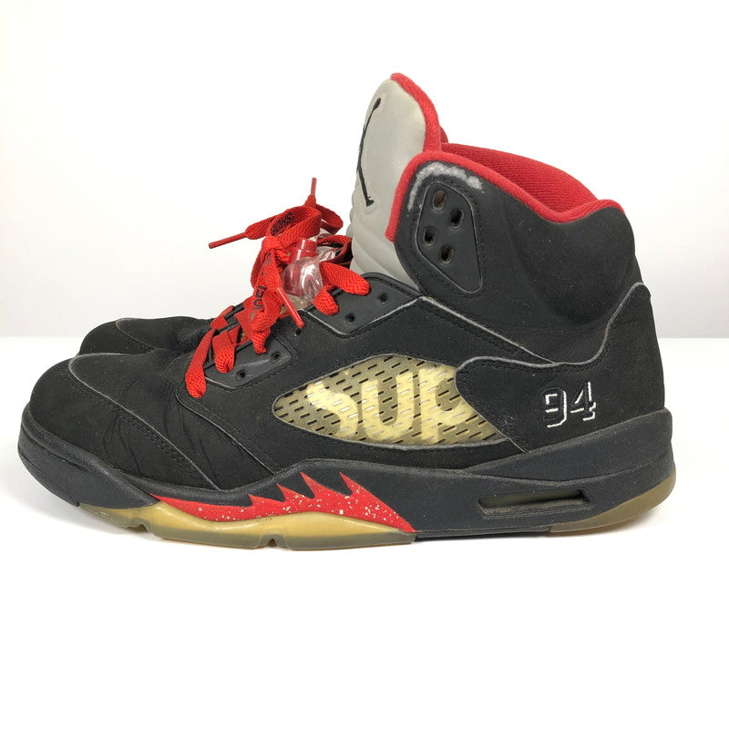 【中古品】【メンズ】 NIKE SUPREME 824371-001 AIR JORDAN 5 RETRO BLACK シュプリームとナイキ コラボ スニーカー 靴 160-260710-sm-06-otoh カラー：ブラック 万代Net店