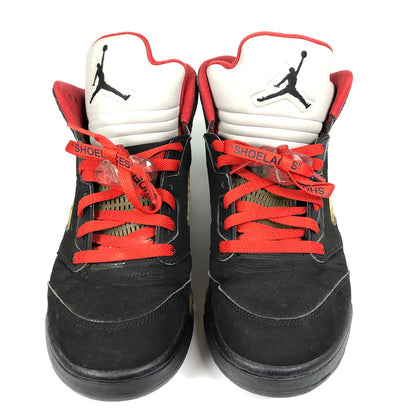 【中古品】【メンズ】 NIKE SUPREME 824371-001 AIR JORDAN 5 RETRO BLACK シュプリームとナイキ コラボ スニーカー 靴 160-260710-sm-06-otoh カラー：ブラック 万代Net店
