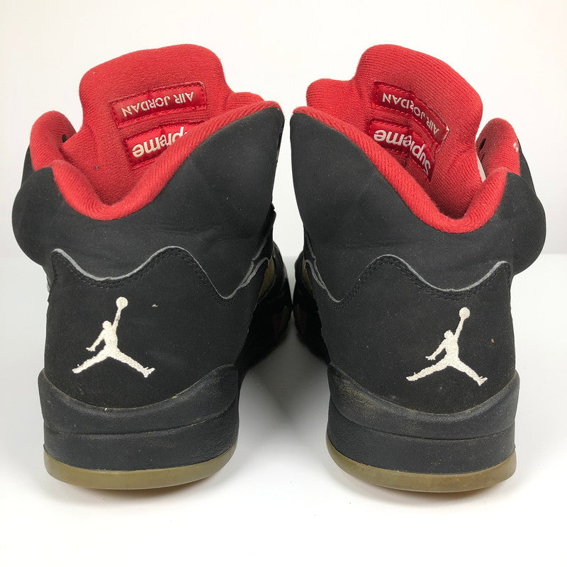 【中古品】【メンズ】 NIKE SUPREME 824371-001 AIR JORDAN 5 RETRO BLACK シュプリームとナイキ コラボ スニーカー 靴 160-260710-sm-06-otoh カラー：ブラック 万代Net店