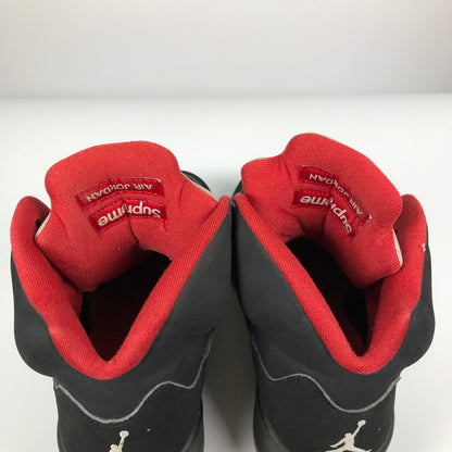 【中古品】【メンズ】 NIKE SUPREME 824371-001 AIR JORDAN 5 RETRO BLACK シュプリームとナイキ コラボ スニーカー 靴 160-260710-sm-06-otoh カラー：ブラック 万代Net店
