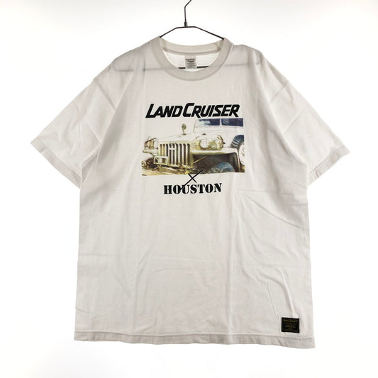 【中古品】【メンズ】 HOUSTON×TOYOTA ヒューストン トヨタ　コラボ ランクル Tシャツ 半袖Tシャツ 147-260722-sm-04-otoh サイズ：XL カラー：ホワイト 万代Net店