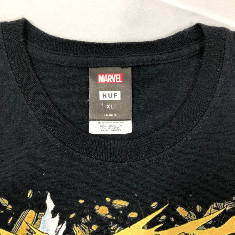 【中古品】【メンズ】 HUF×MARVEL BATTLE T-SHIRT ハフとマーベル コラボTシャツ 147-260722-sm-07-otoh サイズ：XL カラー：ブラック 万代Net店