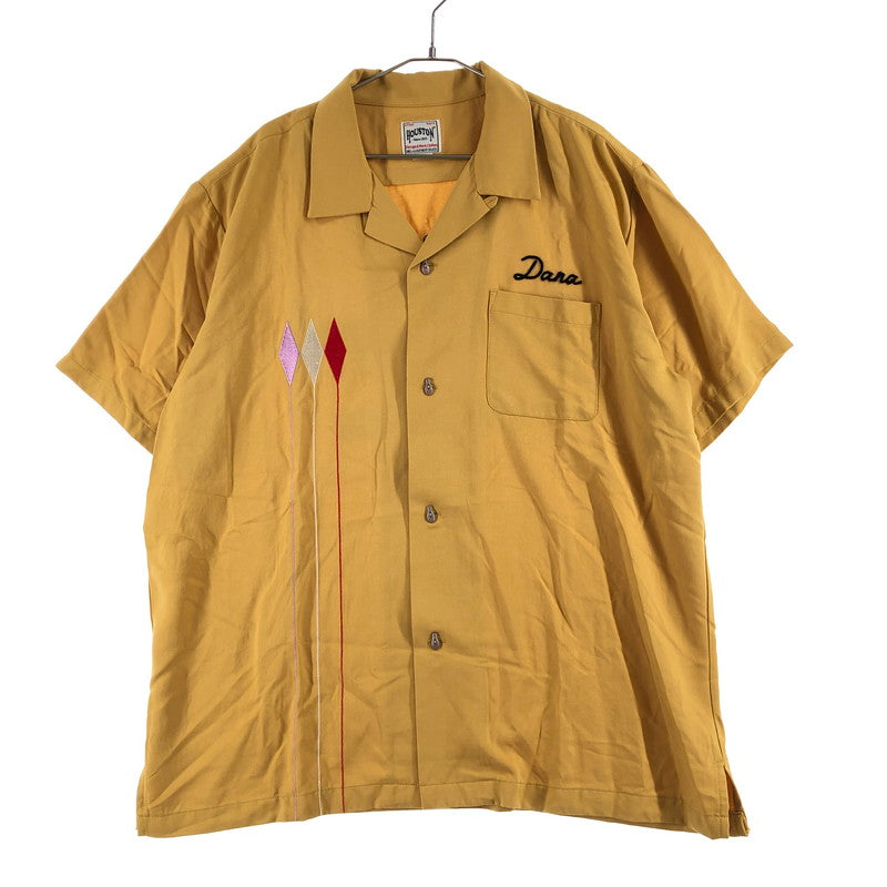 【中古品】【メンズ】 HOUSTON 41225 BOWLING SHIRT ヒューストン レーヨン ボウリングシャツ 147-260722-sm-10-otoh サイズ：XL カラー：マスタードイエロー 万代Net店