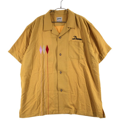 【中古品】【メンズ】 HOUSTON 41225 BOWLING SHIRT ヒューストン レーヨン ボウリングシャツ 147-260722-sm-10-otoh サイズ：XL カラー：マスタードイエロー 万代Net店