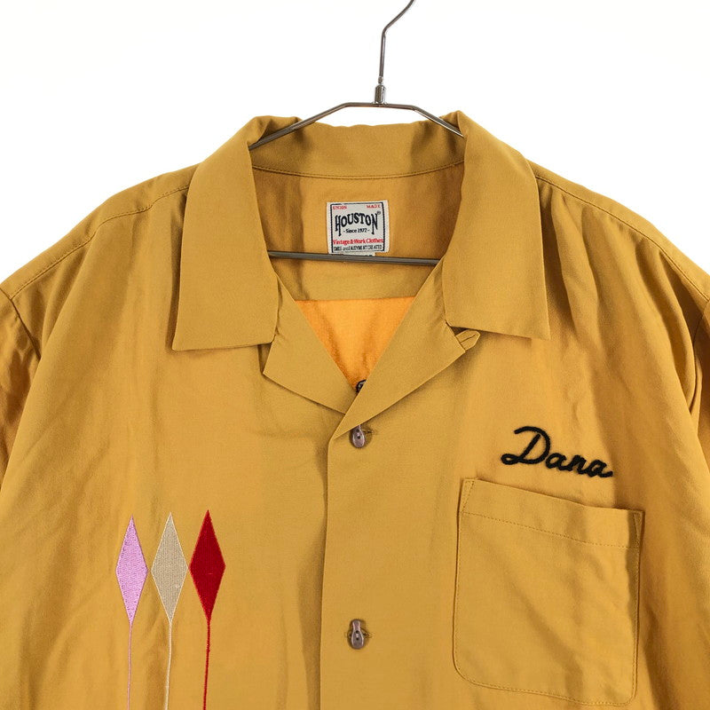 【中古品】【メンズ】 HOUSTON 41225 BOWLING SHIRT ヒューストン レーヨン ボウリングシャツ 147-260722-sm-10-otoh サイズ：XL カラー：マスタードイエロー 万代Net店