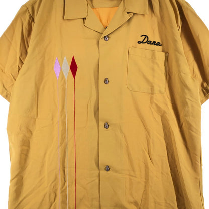 【中古品】【メンズ】 HOUSTON 41225 BOWLING SHIRT ヒューストン レーヨン ボウリングシャツ 147-260722-sm-10-otoh サイズ：XL カラー：マスタードイエロー 万代Net店