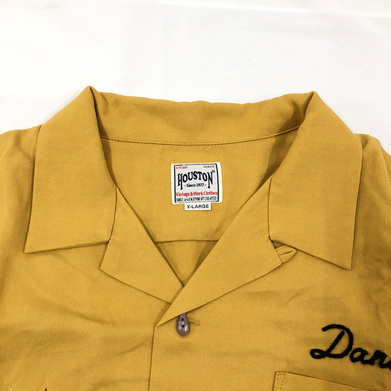 【中古品】【メンズ】 HOUSTON 41225 BOWLING SHIRT ヒューストン レーヨン ボウリングシャツ 147-260722-sm-10-otoh サイズ：XL カラー：マスタードイエロー 万代Net店