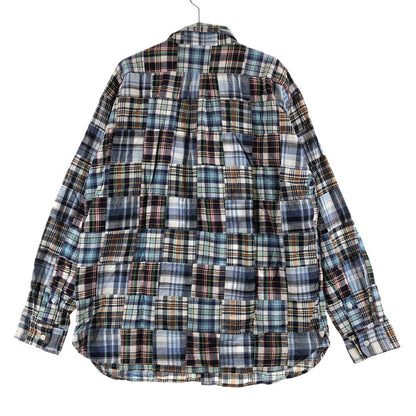 【中古品】【メンズ】 UNIVERD72 ユニバード72 長袖シャツ パッチワークデザイン 147-260722-sm-12-otoh サイズ：XL カラー：ブルー 万代Net店