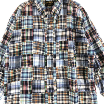 【中古品】【メンズ】 UNIVERD72 ユニバード72 長袖シャツ パッチワークデザイン 147-260722-sm-12-otoh サイズ：XL カラー：ブルー 万代Net店