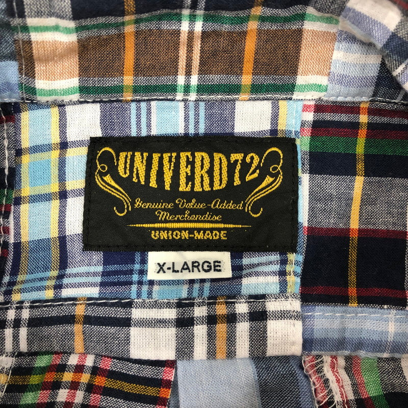 【中古品】【メンズ】 UNIVERD72 ユニバード72 長袖シャツ パッチワークデザイン 147-260722-sm-12-otoh サイズ：XL カラー：ブルー 万代Net店