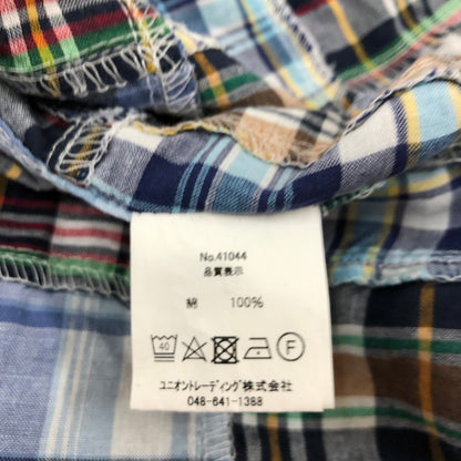 【中古品】【メンズ】 UNIVERD72 ユニバード72 長袖シャツ パッチワークデザイン 147-260722-sm-12-otoh サイズ：XL カラー：ブルー 万代Net店