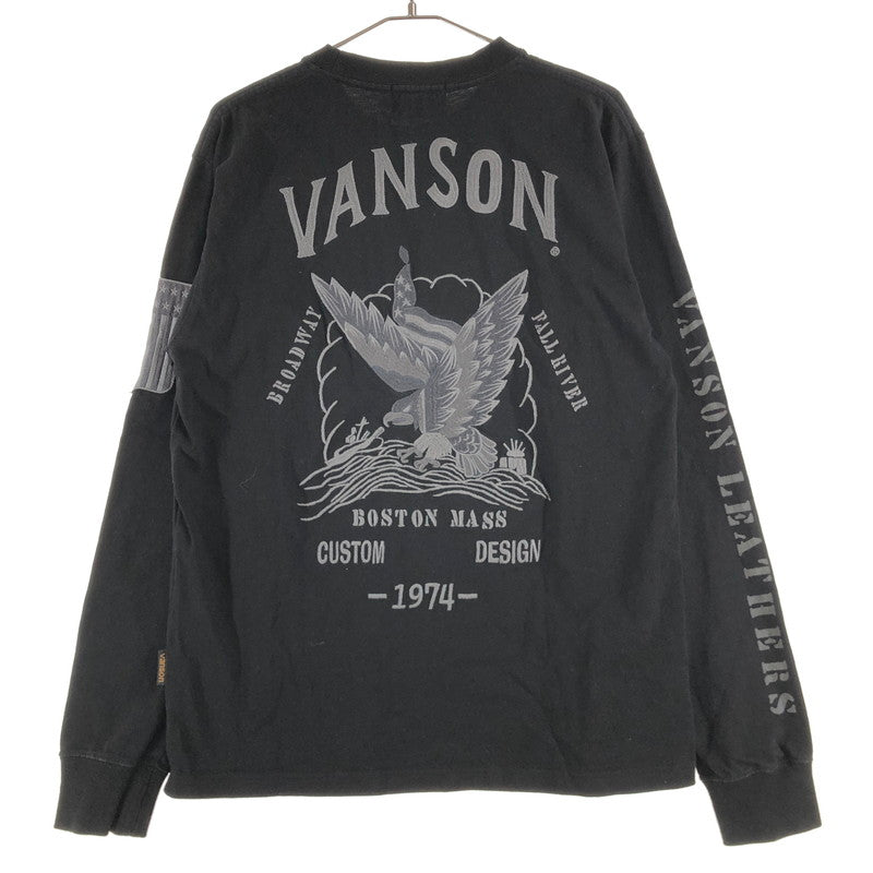 【中古品】【メンズ】 VANSON バンソン 長袖Tシャツ 147-260809-sm-02-otoh カラー：ブラック 万代Net店