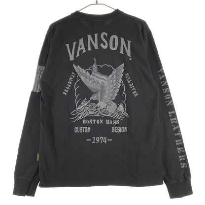 【中古品】【メンズ】 VANSON バンソン 長袖Tシャツ 147-260809-sm-02-otoh カラー：ブラック 万代Net店