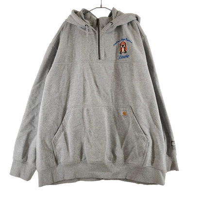 【中古品】【メンズ】 CARHARTT ORIGINAL FIT HALF ZIP HOODED カーハート ハーフジップパーカー 147-260729-sm-02-otoh サイズ：3XL カラー：グレー 万代Net店