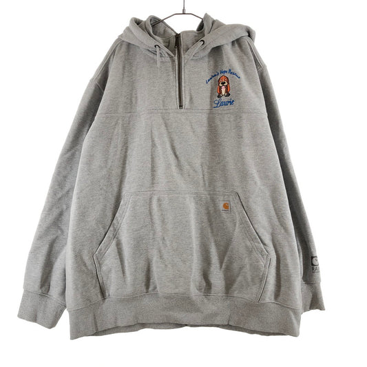 【中古品】【メンズ】 CARHARTT ORIGINAL FIT HALF ZIP HOODED カーハート ハーフジップパーカー 147-260729-sm-02-otoh サイズ：3XL カラー：グレー 万代Net店