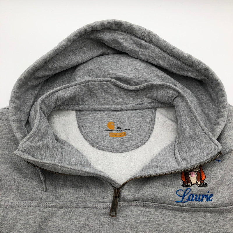 【中古品】【メンズ】 CARHARTT ORIGINAL FIT HALF ZIP HOODED カーハート ハーフジップパーカー 147-260729-sm-02-otoh サイズ：3XL カラー：グレー 万代Net店