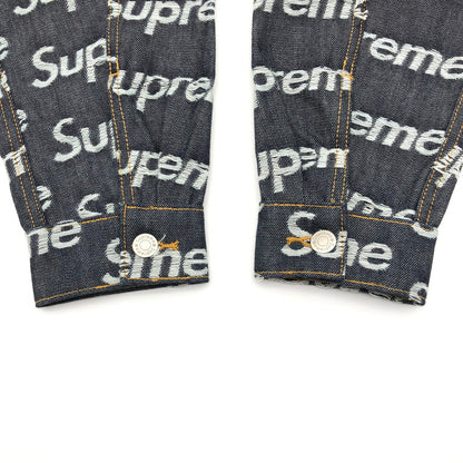 【中古品】【メンズ】 SUPREME シュプリーム デニムジャケット　ジャガード ロゴ デニム トラッカー ジャケット 147-260822-sm-04-otoh カラー：リジッドインディゴ 万代Net店