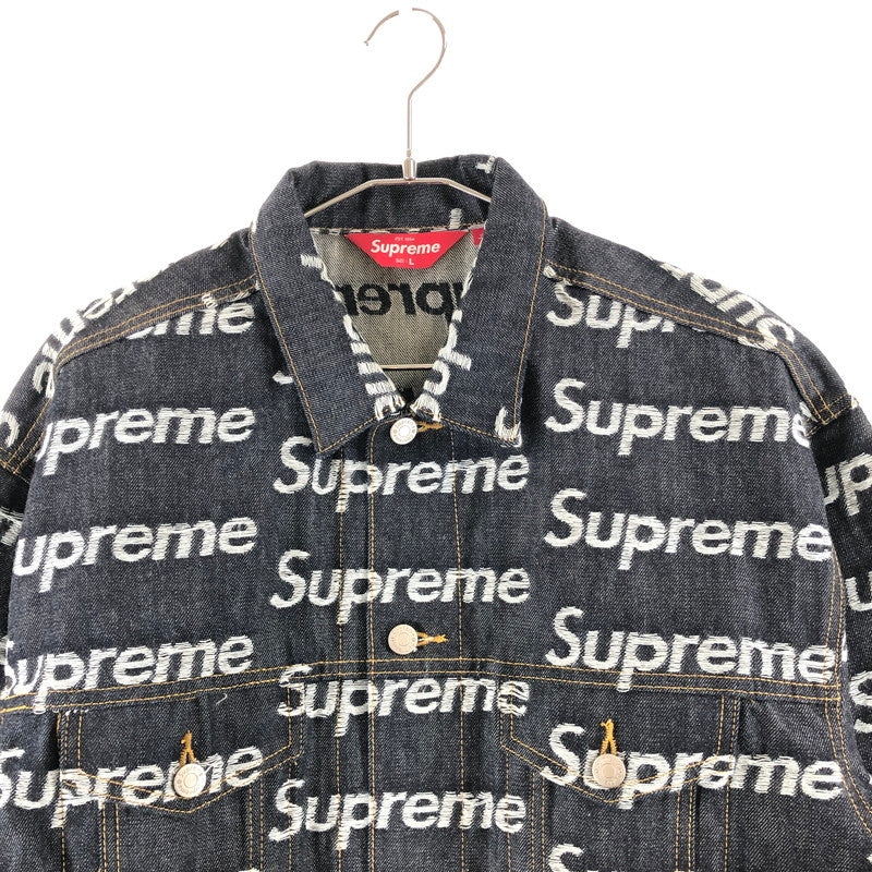 【中古品】【メンズ】 SUPREME シュプリーム デニムジャケット　ジャガード ロゴ デニム トラッカー ジャケット 147-260822-sm-04-otoh カラー：リジッドインディゴ 万代Net店