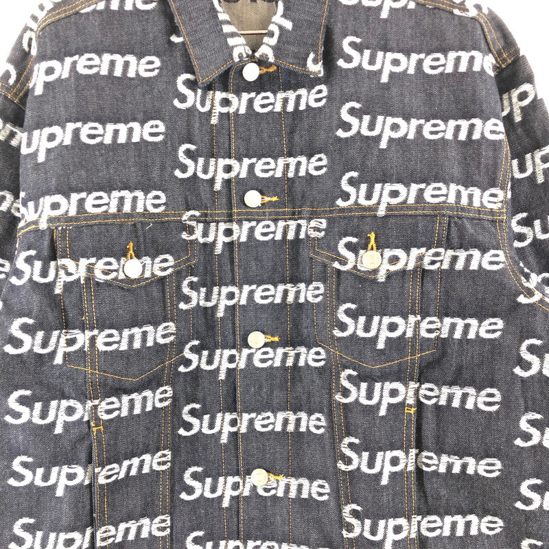 【中古品】【メンズ】 SUPREME シュプリーム デニムジャケット　ジャガード ロゴ デニム トラッカー ジャケット 147-260822-sm-04-otoh カラー：リジッドインディゴ 万代Net店