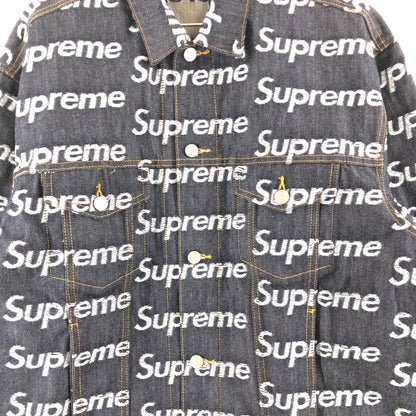【中古品】【メンズ】 SUPREME シュプリーム デニムジャケット　ジャガード ロゴ デニム トラッカー ジャケット 147-260822-sm-04-otoh カラー：リジッドインディゴ 万代Net店
