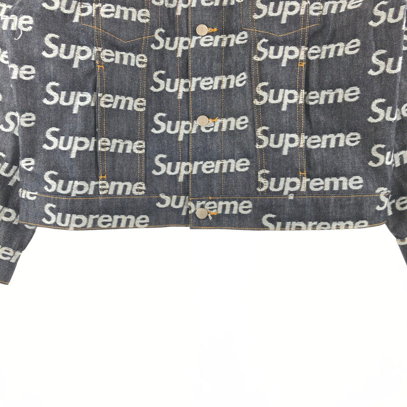 【中古品】【メンズ】 SUPREME シュプリーム デニムジャケット　ジャガード ロゴ デニム トラッカー ジャケット 147-260822-sm-04-otoh カラー：リジッドインディゴ 万代Net店
