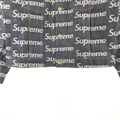 【中古品】【メンズ】 SUPREME シュプリーム デニムジャケット　ジャガード ロゴ デニム トラッカー ジャケット 147-260822-sm-04-otoh カラー：リジッドインディゴ 万代Net店