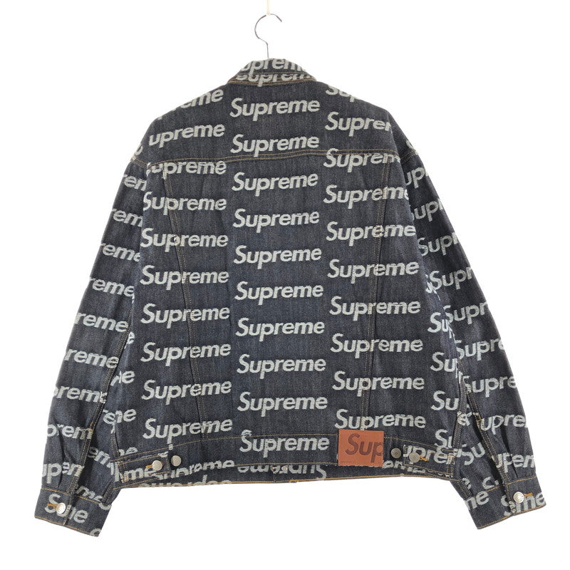 【中古品】【メンズ】 SUPREME シュプリーム デニムジャケット　ジャガード ロゴ デニム トラッカー ジャケット 147-260822-sm-04-otoh カラー：リジッドインディゴ 万代Net店