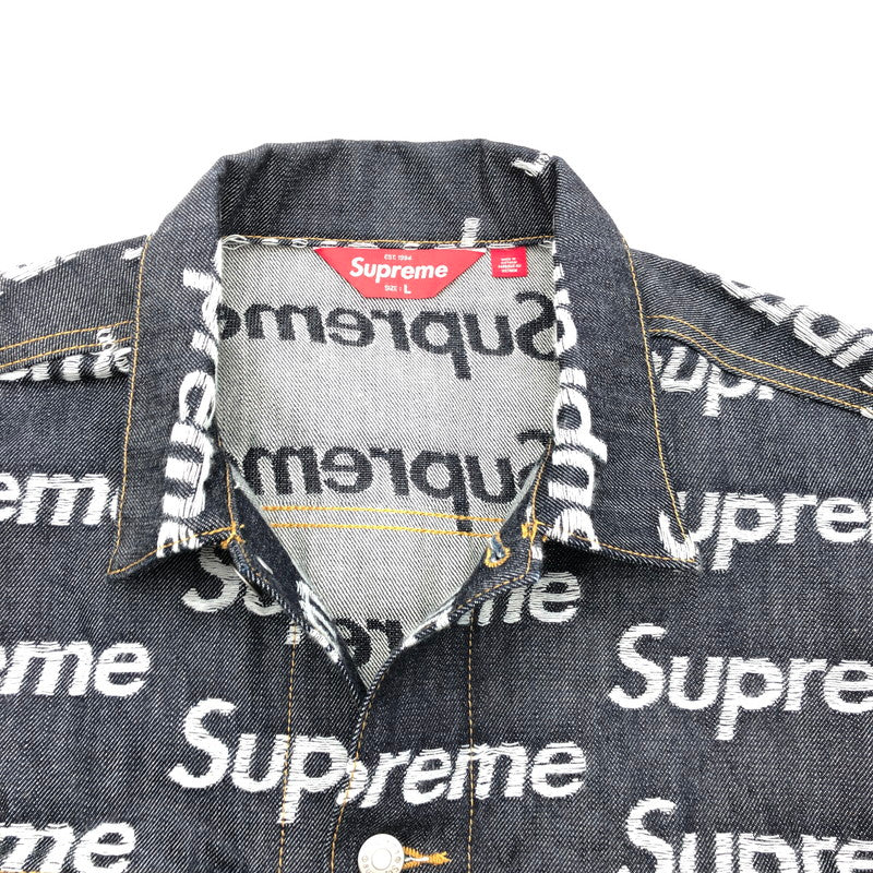 【中古品】【メンズ】 SUPREME シュプリーム デニムジャケット　ジャガード ロゴ デニム トラッカー ジャケット 147-260822-sm-04-otoh カラー：リジッドインディゴ 万代Net店