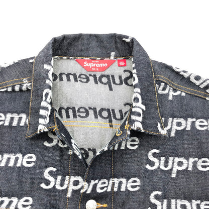 【中古品】【メンズ】 SUPREME シュプリーム デニムジャケット　ジャガード ロゴ デニム トラッカー ジャケット 147-260822-sm-04-otoh カラー：リジッドインディゴ 万代Net店