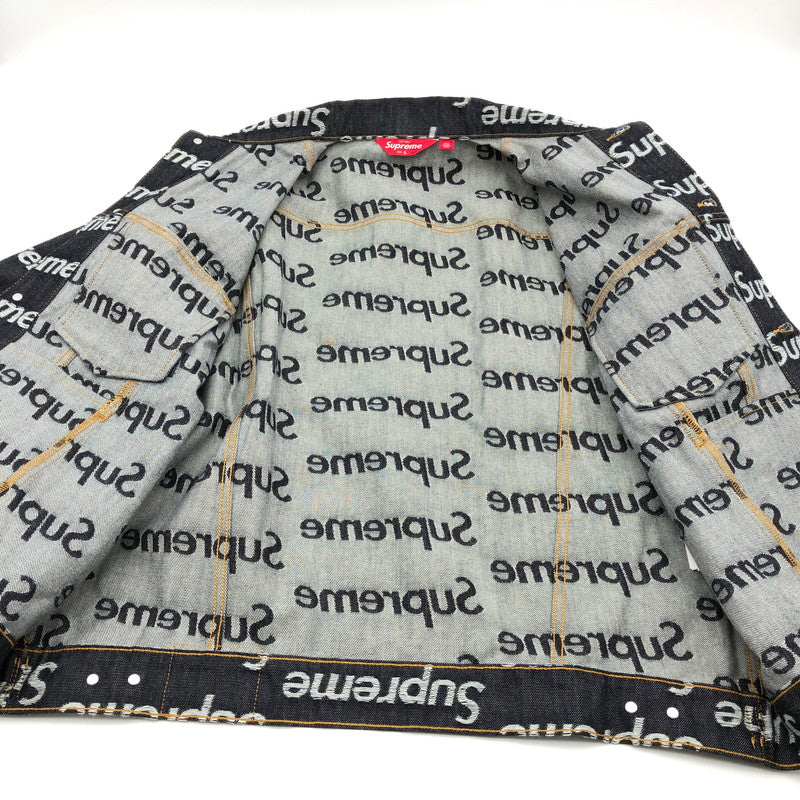 【中古品】【メンズ】 SUPREME シュプリーム デニムジャケット　ジャガード ロゴ デニム トラッカー ジャケット 147-260822-sm-04-otoh カラー：リジッドインディゴ 万代Net店
