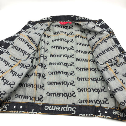 【中古品】【メンズ】 SUPREME シュプリーム デニムジャケット　ジャガード ロゴ デニム トラッカー ジャケット 147-260822-sm-04-otoh カラー：リジッドインディゴ 万代Net店