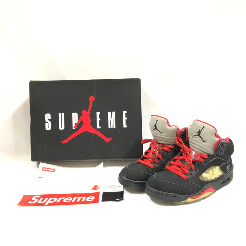 【中古品】【メンズ】 NIKE SUPREME 824371-001 AIR JORDAN 5 RETRO ”BLACK”ナイキ シュプリーム ハイカットスニーカー 靴 160-260826-sm-09-otoh カラー：ブラック 万代Net店